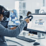 a person using a VR headset