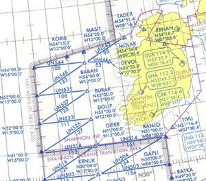 Sample Western Atlantic route system chart.