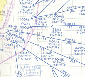 Sample North Pacific route chart.
