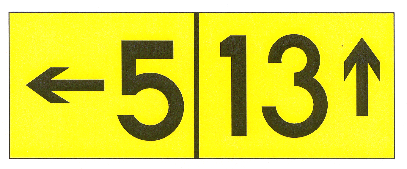 Destination Sign for Different Taxiing Routes to Two Runways