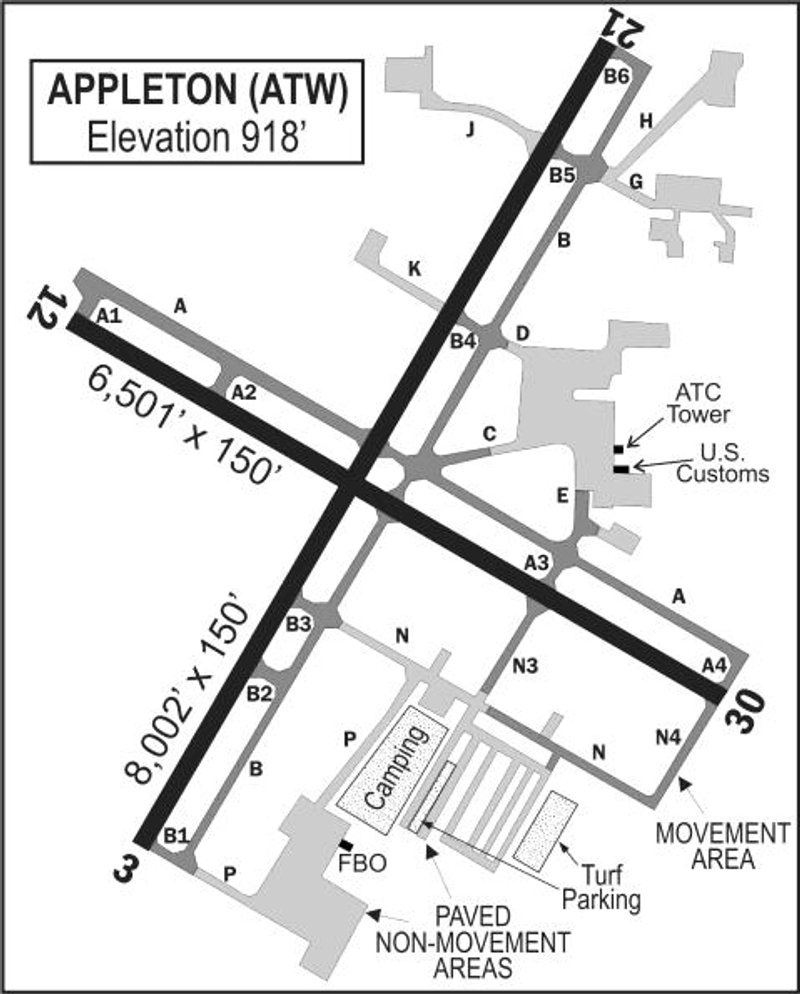 Appleton Airport Diagram