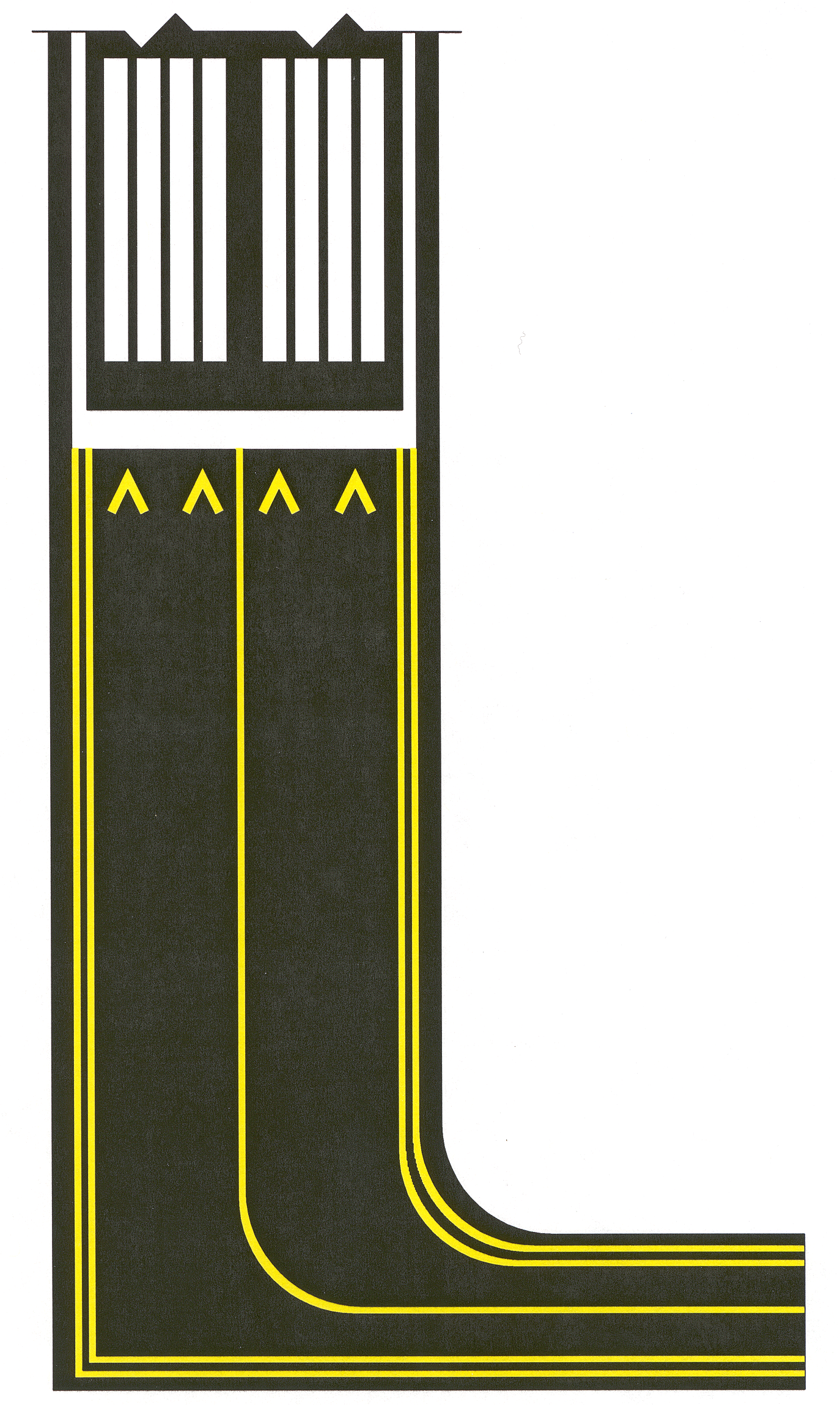 FIG AD 1.1-16 Relocation of a Threshold with Markings for Taxiway Aligned with Runway