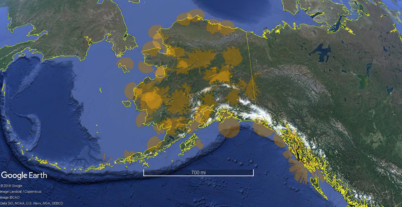 FIG ENR 1.6-12 Alaska with ADS-B Coverage at 1,500' AGL