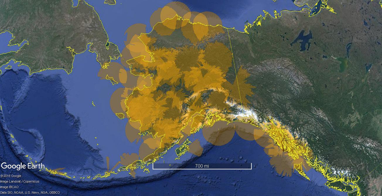 FIG ENR 1.6-13 Alaska with ADS-B Coverage at 5,000' AGL