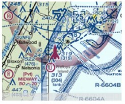 FIG ENR 5.3-3 Space Launch and Reentry Area Depicted on a Sectional Chart