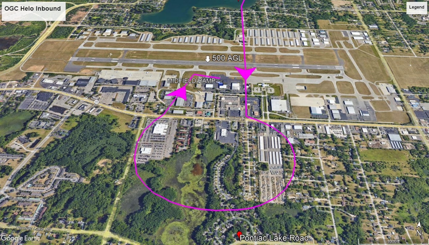 A graphic of OGC HELICOPTER ARRIVAL