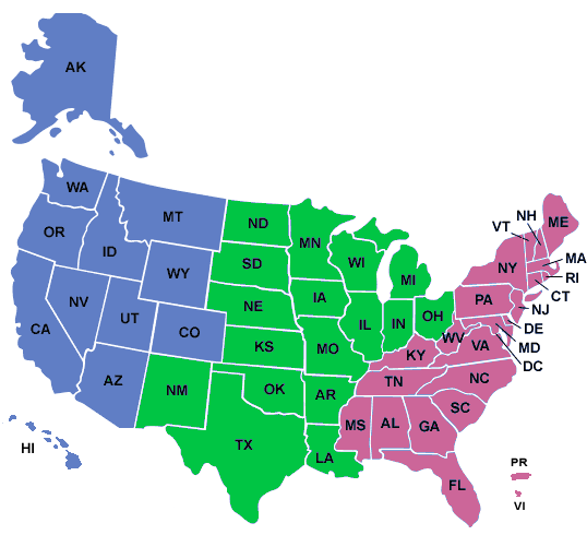 Flight Procedures Development Branches and Geographic Areas of Responsibility