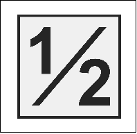 A graphic depiction of a typical runway half-way sign.