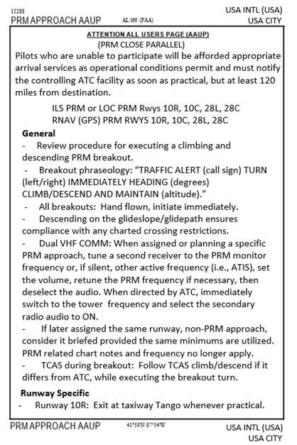A graphic depiction of an Attention All Users Page (AAUP) which informs pilots under the