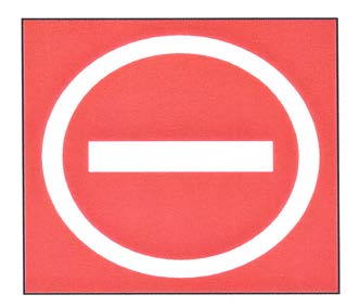 A graphic depicting a sign prohibiting aircraft entry into an area.