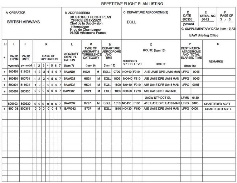 Icao Flight Plans