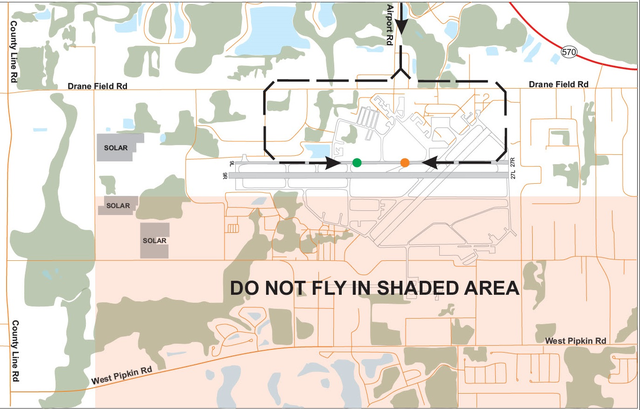 A graphic depicting the traffic pattern.