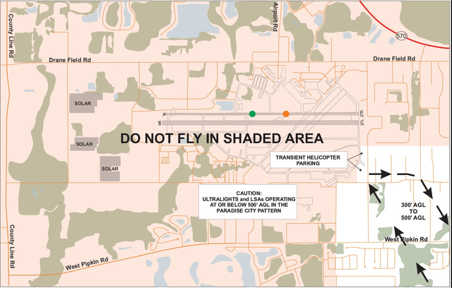 A graphic depicting the Choppertown VFR Arrival/Departure.