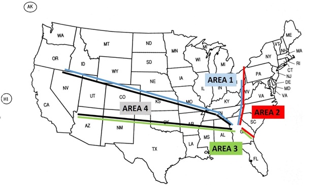A graphic depicting the preferred IFR departure routes for jet and turboprop aircraft arriving at Newnan Coweta County Airport (CCO), Henry County Airport (HMP), Atlanta Regional Falcon Field Airport (FFC), Convington Municipal Airport (CVC), or Griffin-Spalding County Airport (6A2). See the corresponding table below.