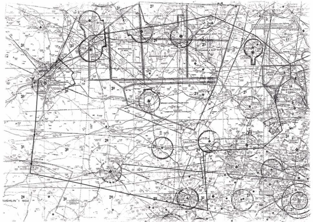 Graphic depicting the lights out military helicopter operations areas in Central and Southwest Texas.