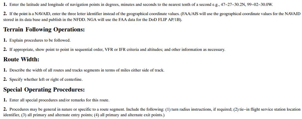 A graphic depicting Instructions for Completing FAA Form 7110-4