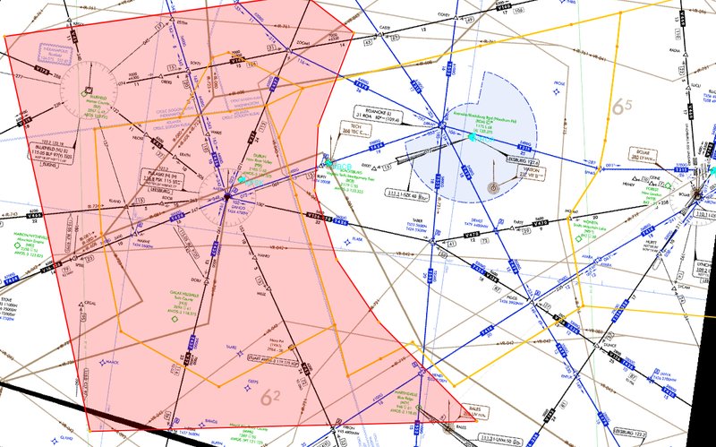 Low-altitude en route aeronautical chart showing the yellow boundary of Roanoke Approach Control airspace and the red-shaded area west of the Lynchburg ASR-9 60 NM limit where weather data and weather-related safety alerts are unavailable at and below 6,000 feet MSL during the ROA ASR-8 outage.