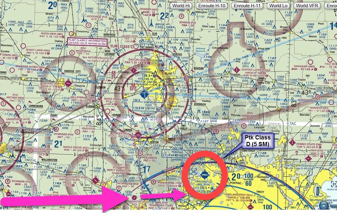 A graphic depicting the Brighton VFR arrival routes 27L/R.