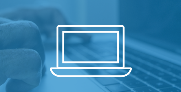 SAS External portal icon, laptop graphic over blue gradient