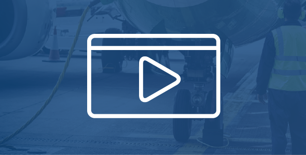 SAS Training button icon, video player graphic over gradient