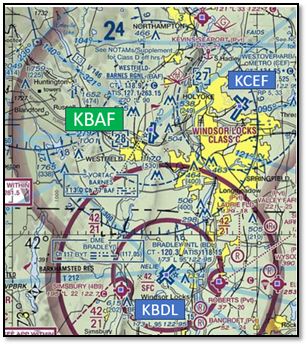 Westfield-Barnes Regional Airport (BAF) Sectional Chart