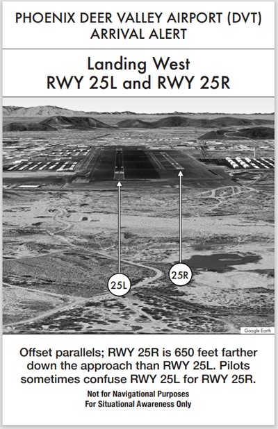 Offset parallels; RWY 25r is 650 feet further down the approach than RWY 25L. Pilots sometimes confuse RWY 25L for RWY 25R.