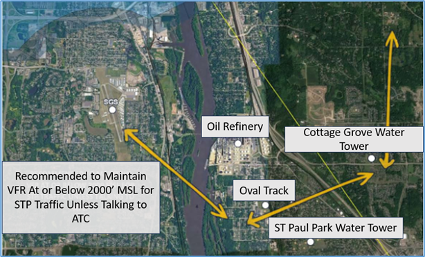 St Paul Downtown Airport Holman Field (STP) VFR recommendations.