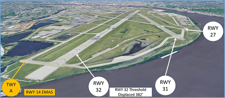 STP aerial view of wrong surface landing risks.