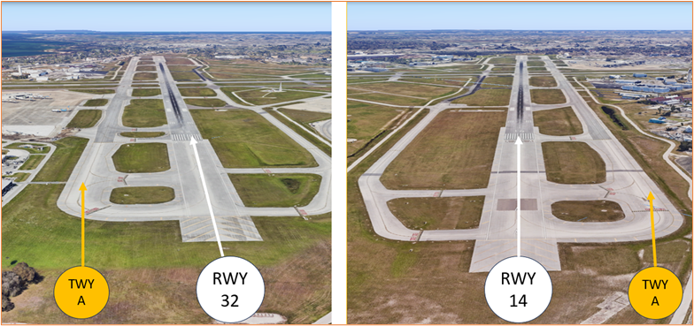 TWY A parallels RWY 14/32. Pilots on approach sometimes align with TWY A which may result in a wrong surface landing.