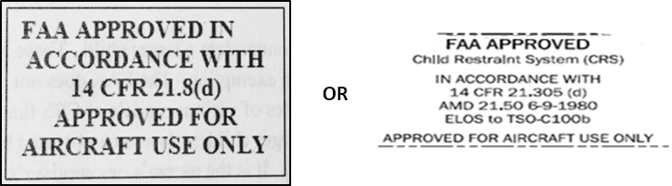 If you're using a CARES device, make sure it has "FAA Approved in Accordance with 14 CFR 21.8(d), Approved for Aircraft Use Only" or "FAA Approved in Accordance with 14 CFR 21.305(d), Amd 21.50 6-9-1980, Approved for Aircraft Use Only" on it.