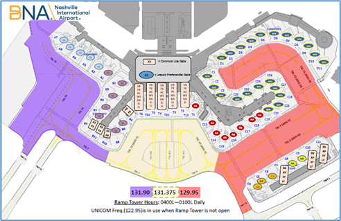 BNA Aircraft at the Terminal Ramp should adhere to the information