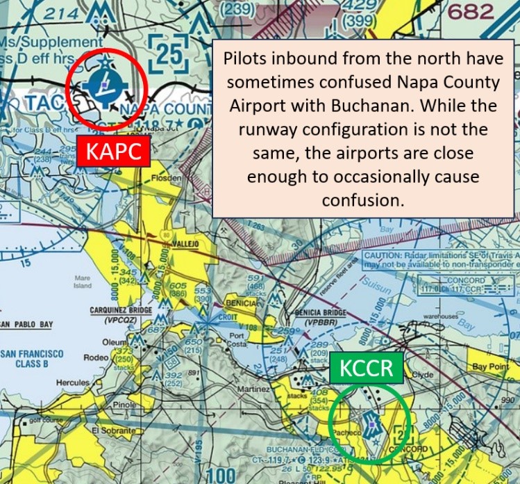 Buchanan Field Airport (CCR) Wrong Airport Landing Risk