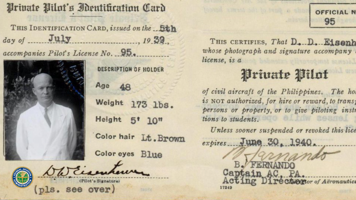 Eisenhower Pilots License