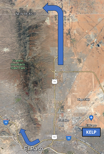 ELP has two informal VFR departure areas known as the “Downtown” transition or the “Gap” Transition that are utilized to gain altitude above the Franklin mountains. 