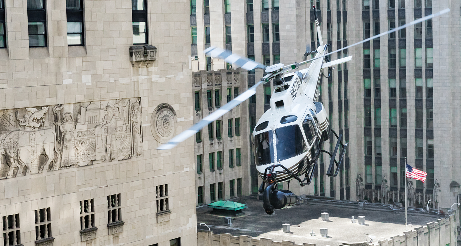 Helicopter in urban environment