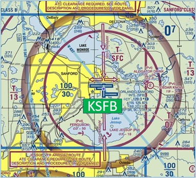 Orlando Sanford International Airport (SFB) Sectional Chart