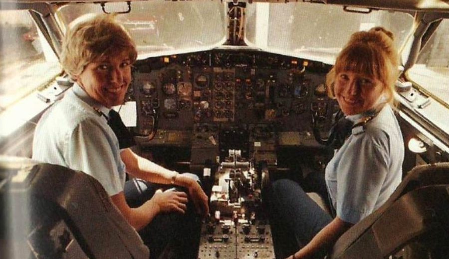 Emily Howell Warner and co-pilot Barbara Cook.