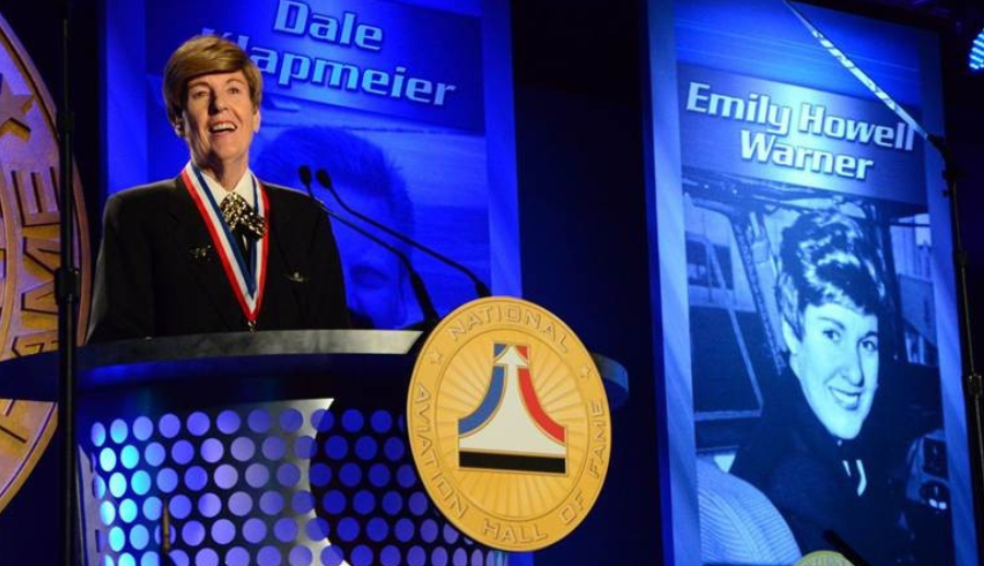 Emily Howell Warner at her National Aviation Hall of Fame Induction.
