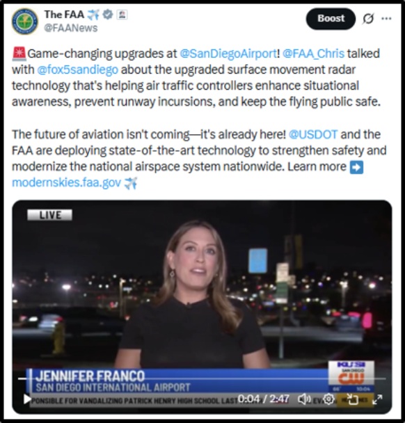 local media coverage of upgrades at San Diego