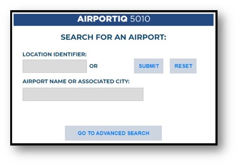 Search for an airport