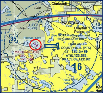 Extensive seaplane operations from Pontiac Lake (41D) Seaplane Base immediately west of the airport and lakes surrounding the airport.