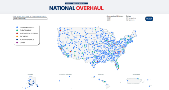 a map of the BNATCS projects across the United States