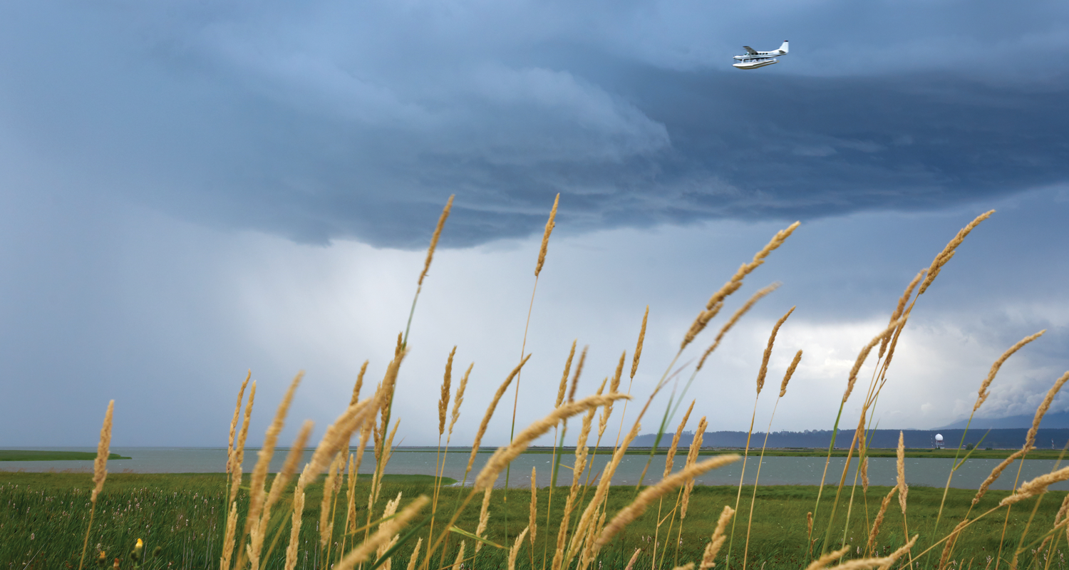GA aircraft avoiding storm clouds