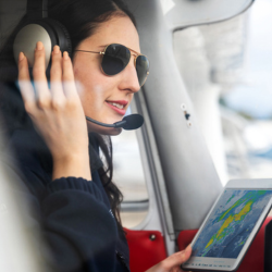 pilot with tablet