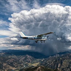 illustration of airplane in the clouds