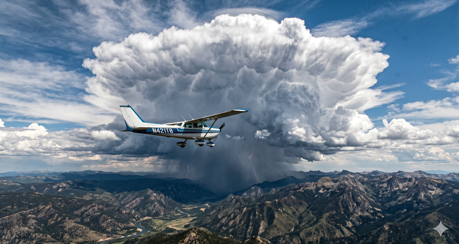Aircraft and storm cloud