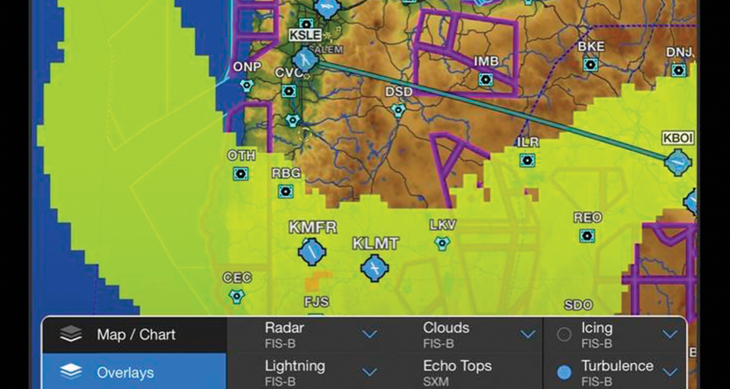 inflight display of turbulence probabilities