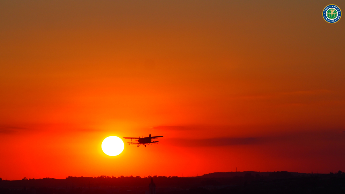 GA plane and sun