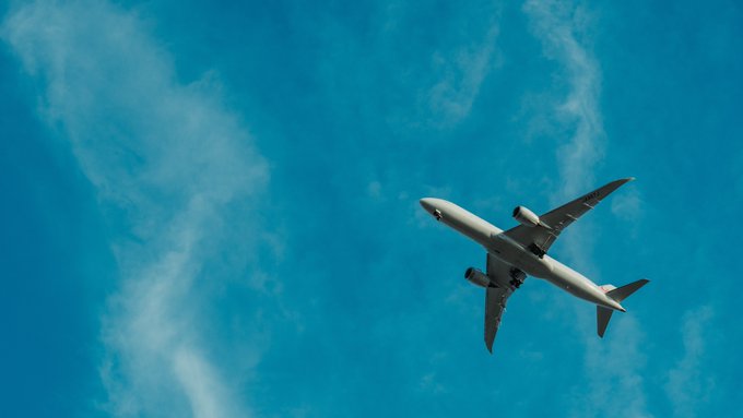 plane against a blue sky