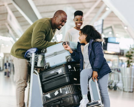 family travelling during fall/winter season
